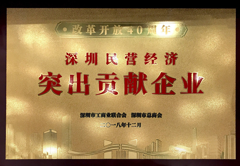 开云官方入口登录荣获“改革开放40周年深圳民营经济突出贡献企业”称号